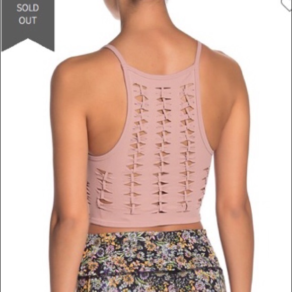 Free People FP pink pearl revelation crop NWT Med - Picture 7 of 16